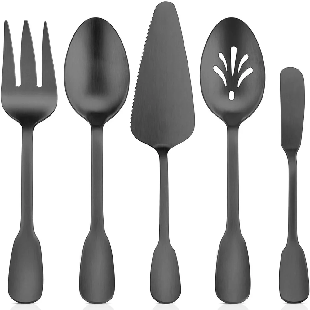 5 piece stainless steel serveware set